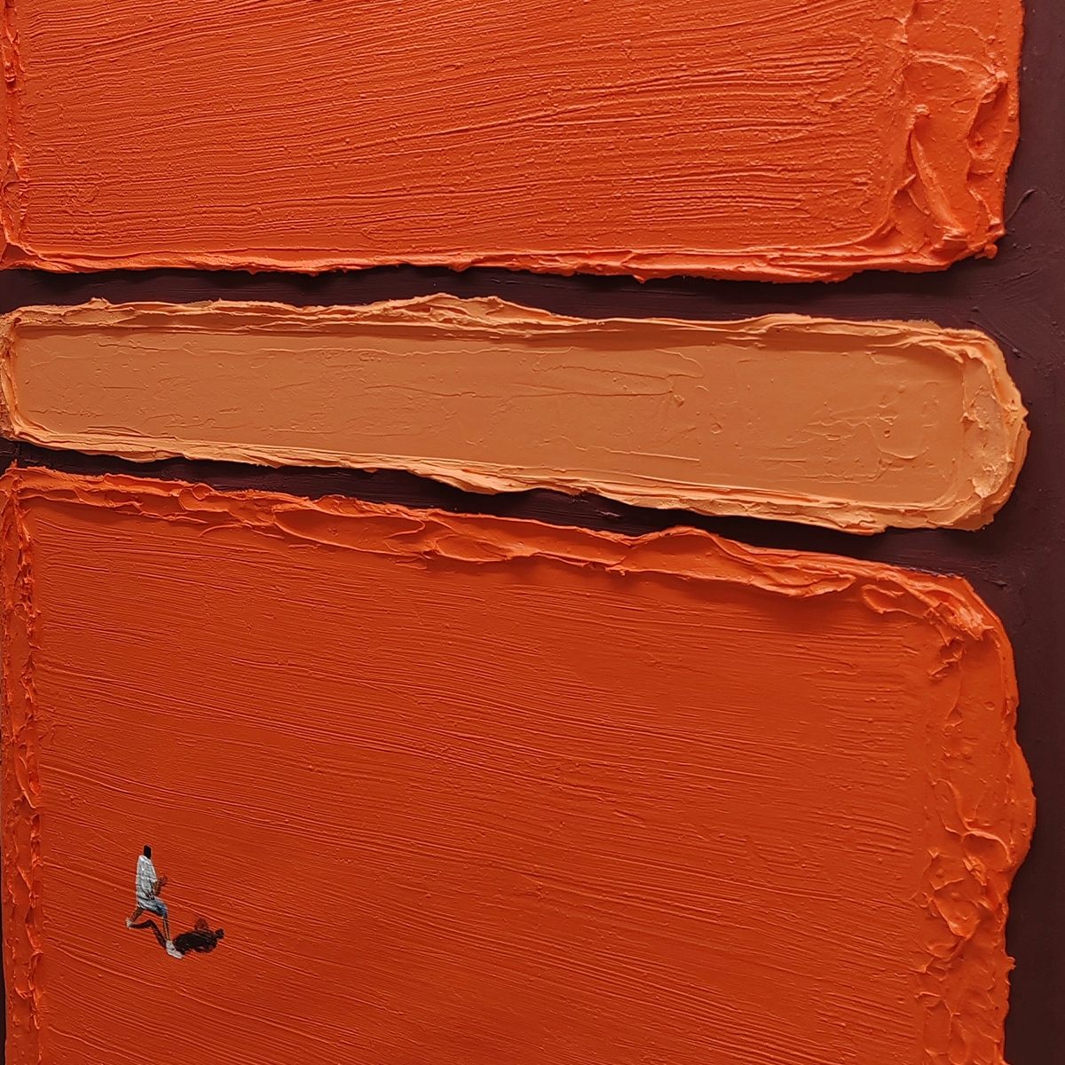 CLAY COURT Textured Minimalist Tennis Match Oil Painting