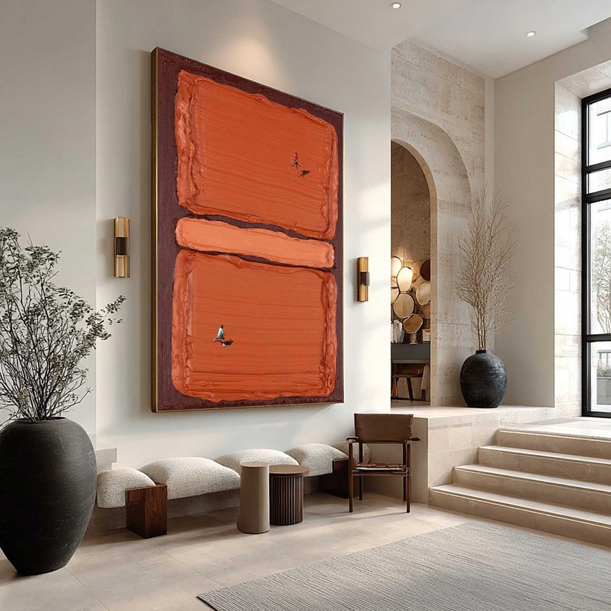 CLAY COURT Textured Minimalist Tennis Match Oil Painting