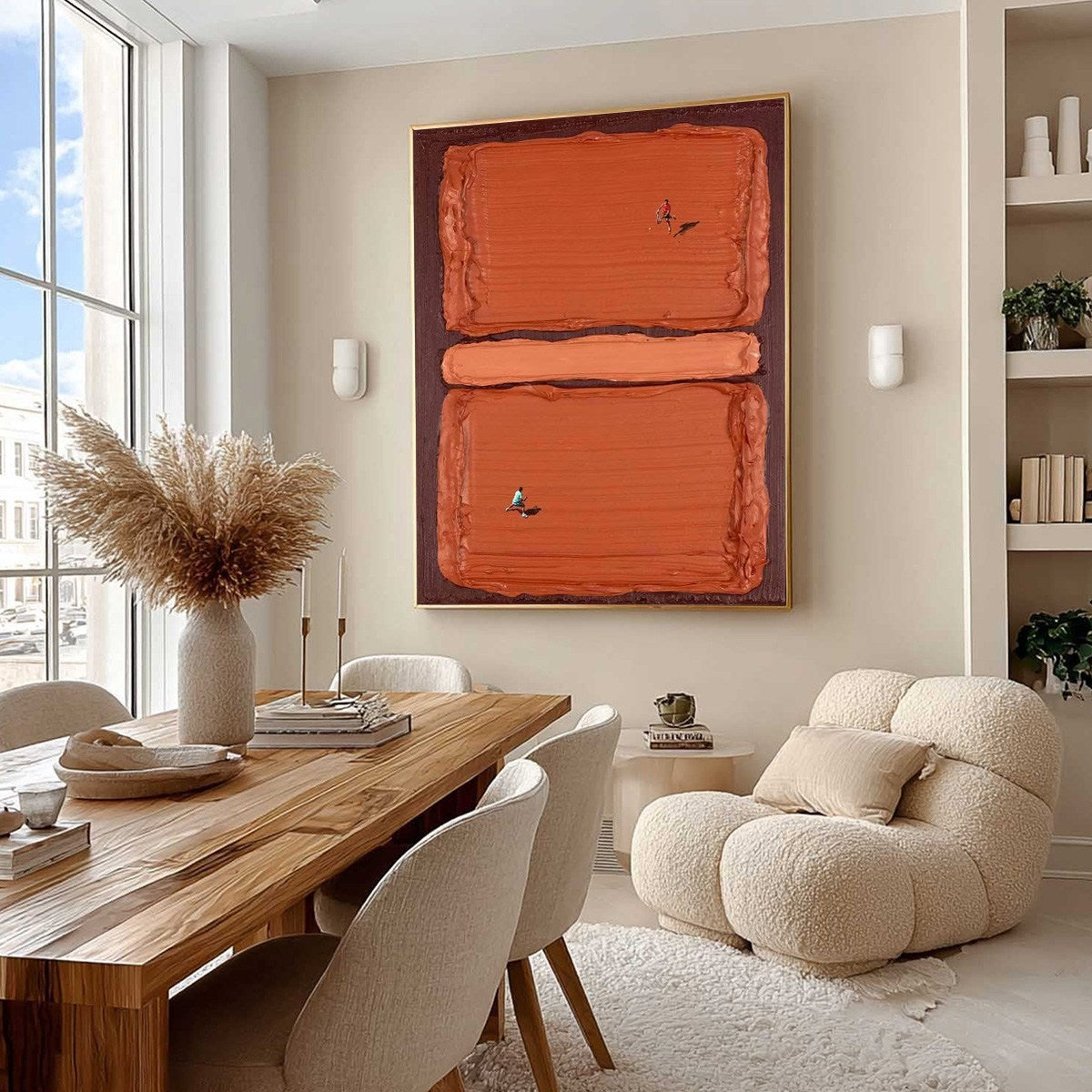 CLAY COURT Textured Minimalist Tennis Match Oil Painting