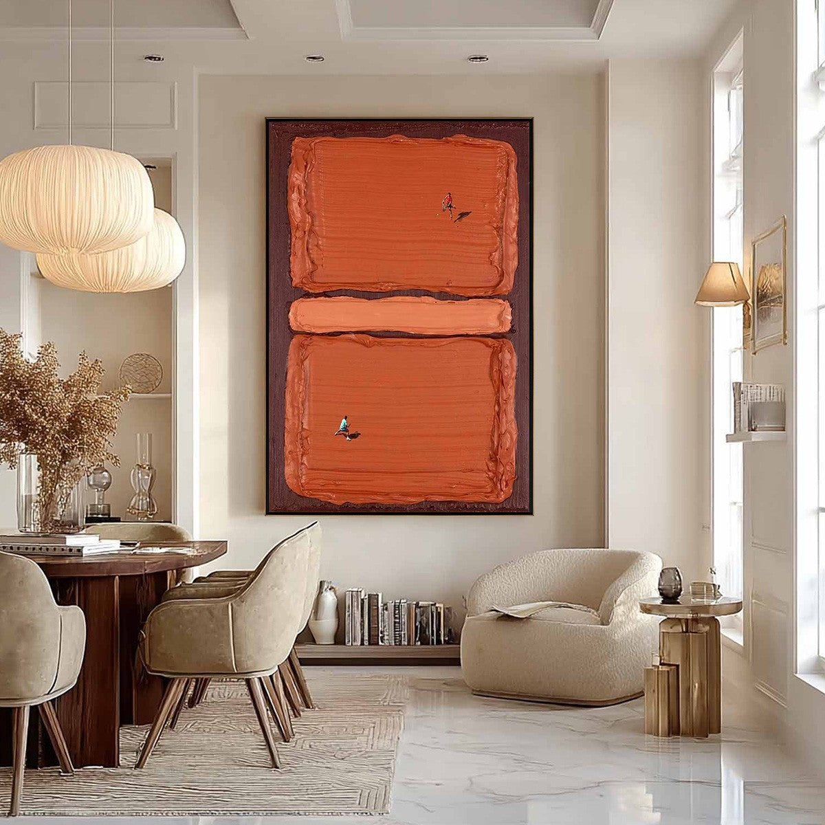 CLAY COURT Textured Minimalist Tennis Match Oil Painting