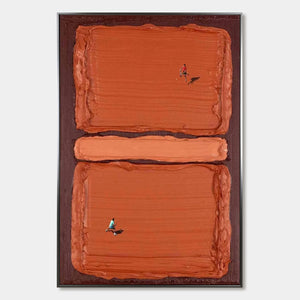 CLAY COURT Textured Minimalist Tennis Match Oil Painting