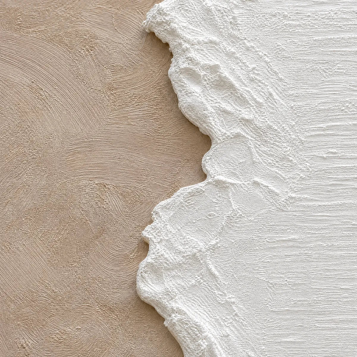 Textured Wabi-Sabi abstract beach painting diptych in beige and white