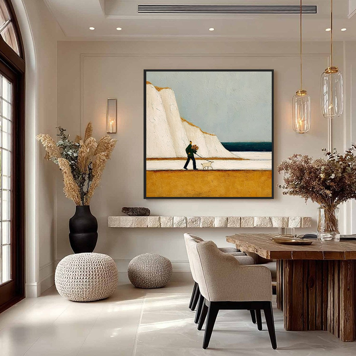 COASTAL DEVOTION: Textured Wabi Sabi Seascape Oil Painting