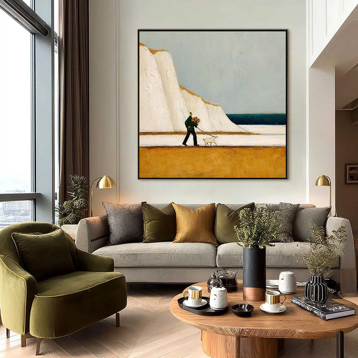 COASTAL DEVOTION: Textured Wabi Sabi Seascape Oil Painting