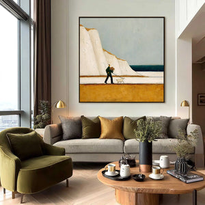 COASTAL DEVOTION: Textured Wabi Sabi Seascape Oil Painting