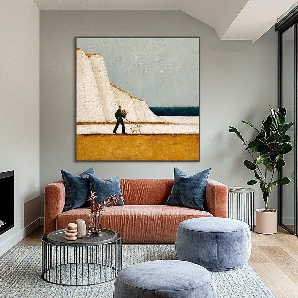 COASTAL DEVOTION: Textured Wabi Sabi Seascape Oil Painting