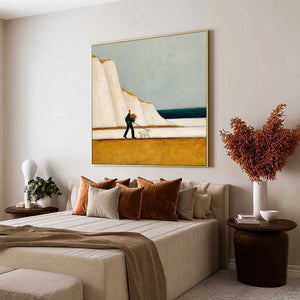 COASTAL DEVOTION: Textured Wabi Sabi Seascape Oil Painting