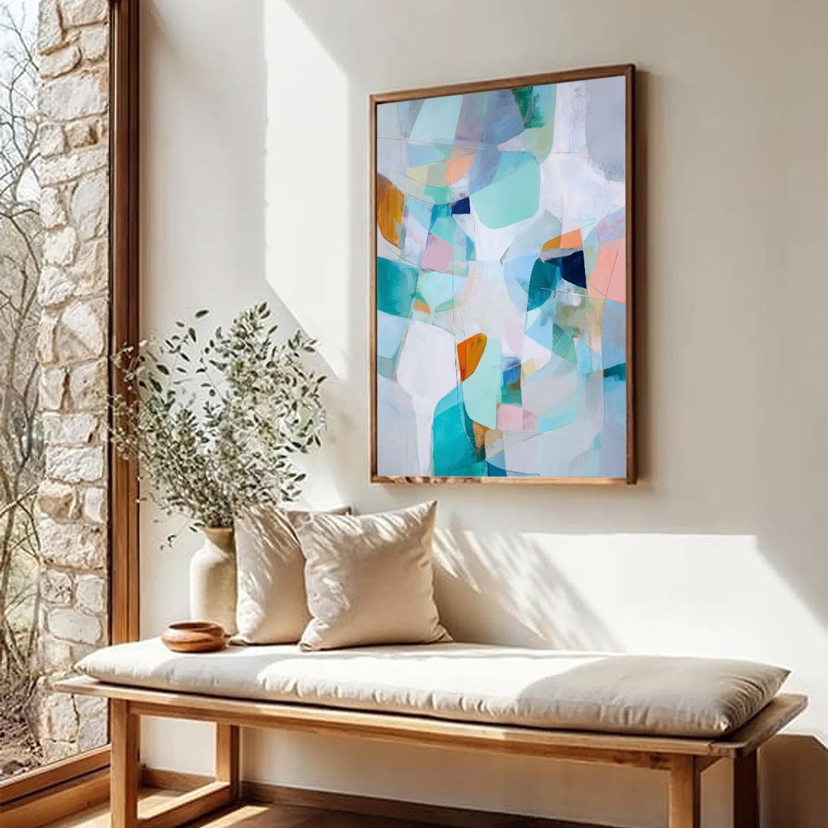 COASTAL DRIFT: Colorful Abstract Vertical Composition Art