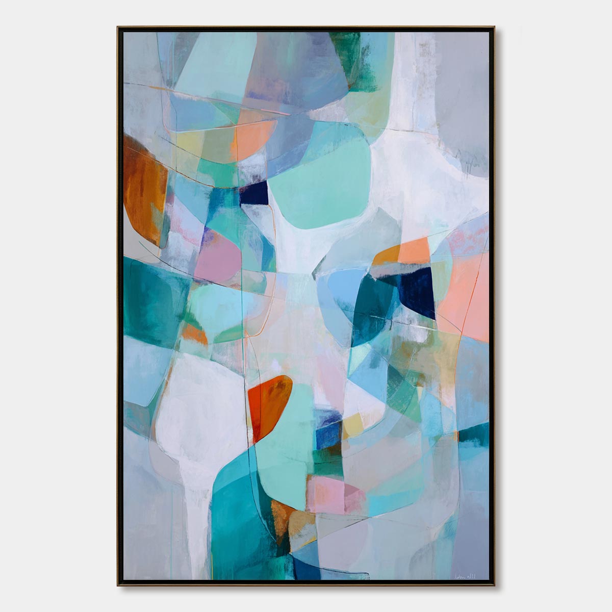 COASTAL DRIFT: Colorful Abstract Vertical Composition Art