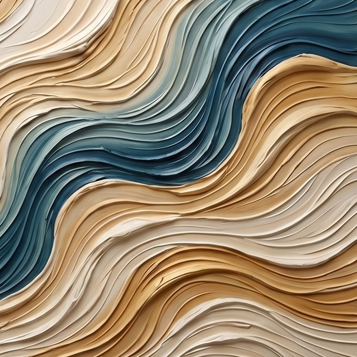 COASTAL DRIFT: Large Textured Abstract Painting of Coastal Waves