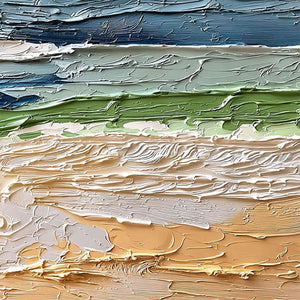 COASTAL DRIFT: Textured Abstract Seascape Impasto Oil Painting