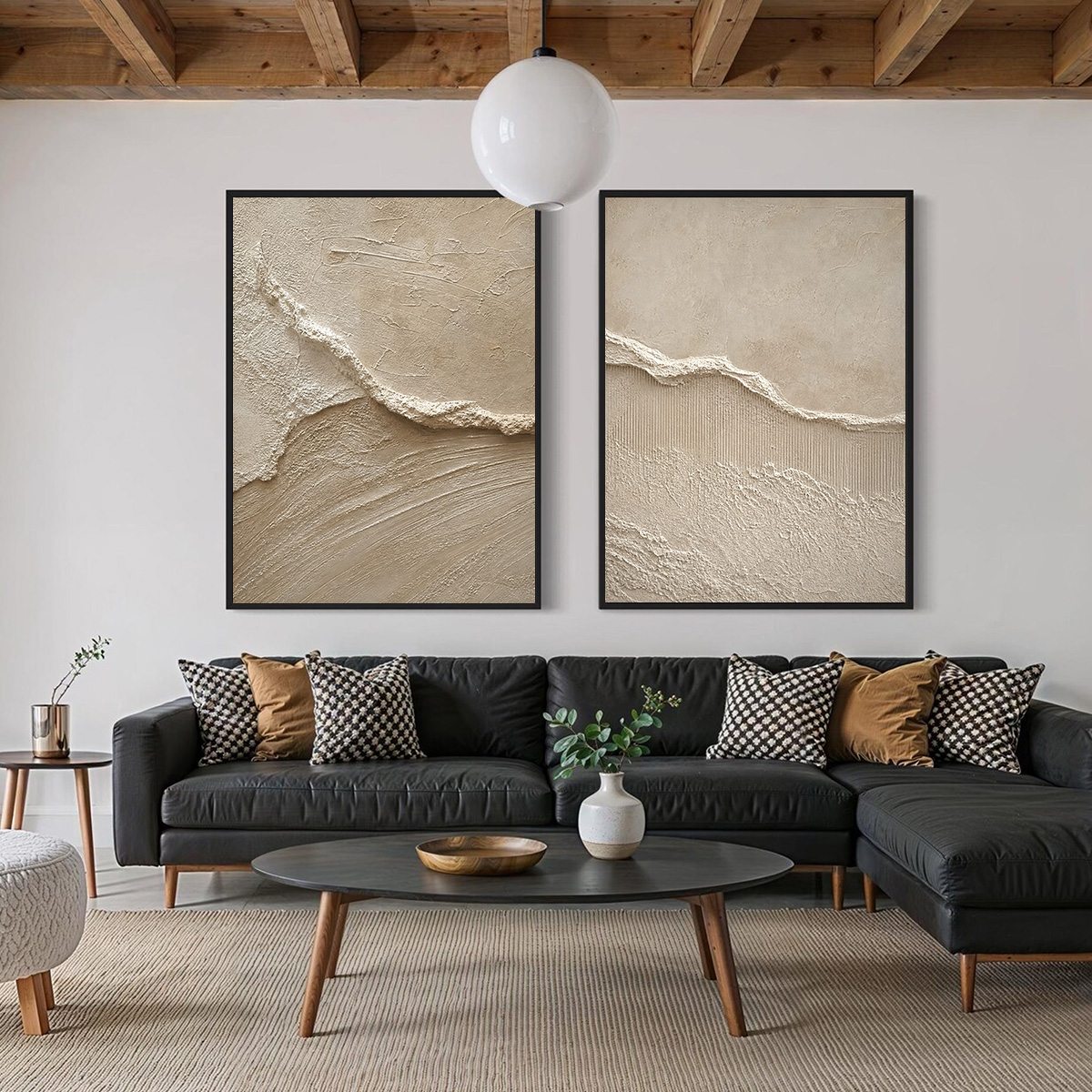 COASTAL DRIFT: Wabi Sabi Inspired Textured Abstract Painting Set