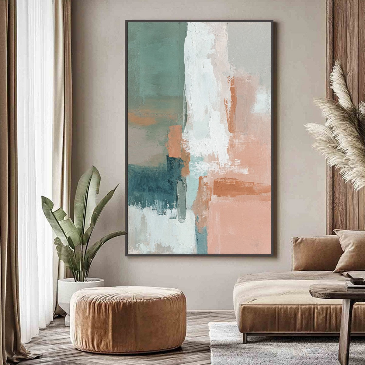 COASTAL ECHOES: Muted Tones Abstract Landscape Painting