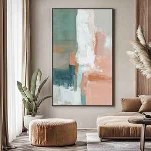 COASTAL ECHOES: Muted Tones Abstract Landscape Painting