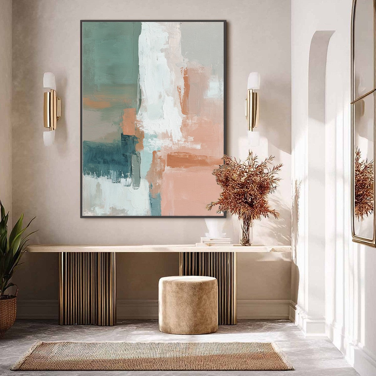 COASTAL ECHOES: Muted Tones Abstract Landscape Painting