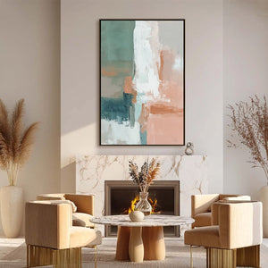 COASTAL ECHOES: Muted Tones Abstract Landscape Painting