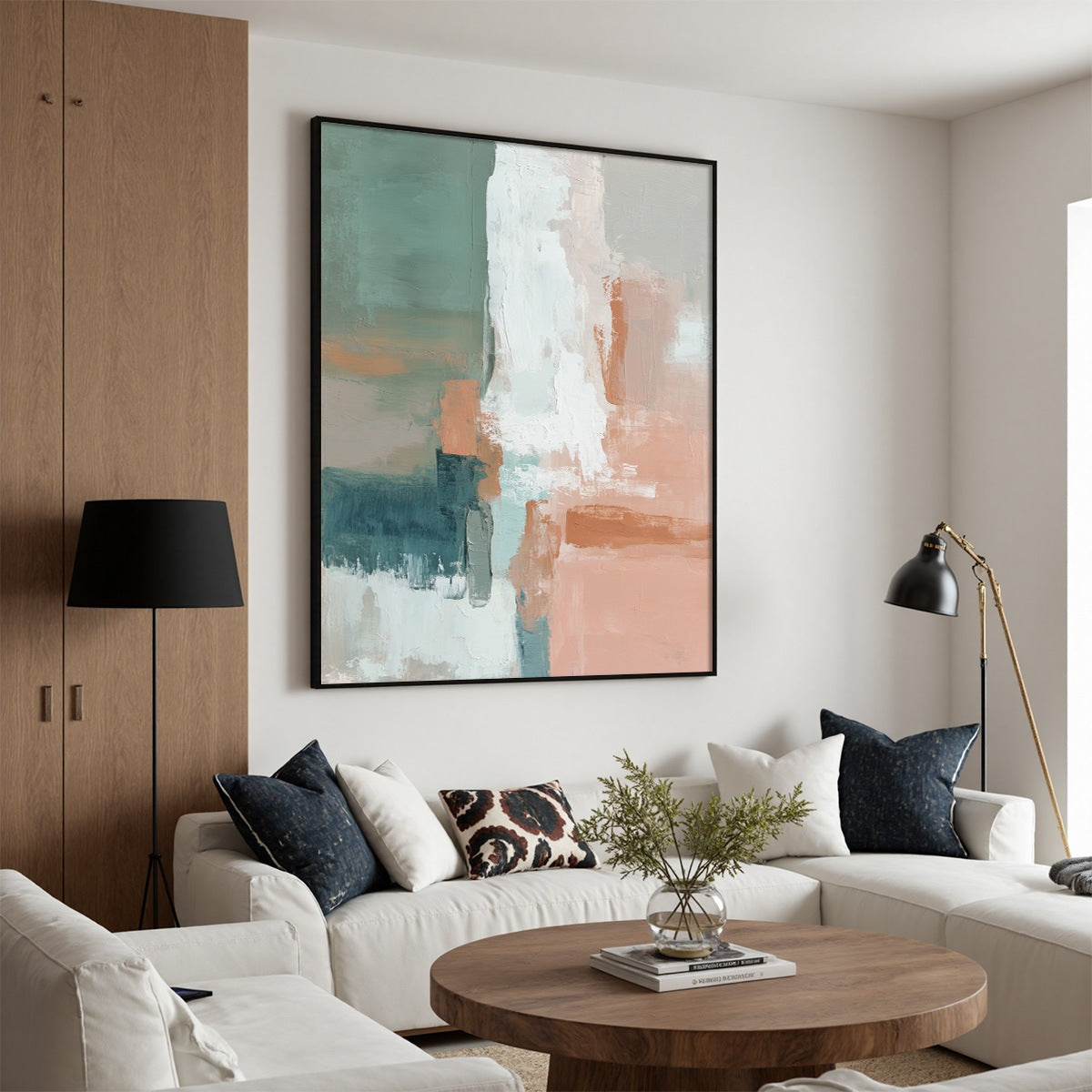 COASTAL ECHOES: Muted Tones Abstract Landscape Painting