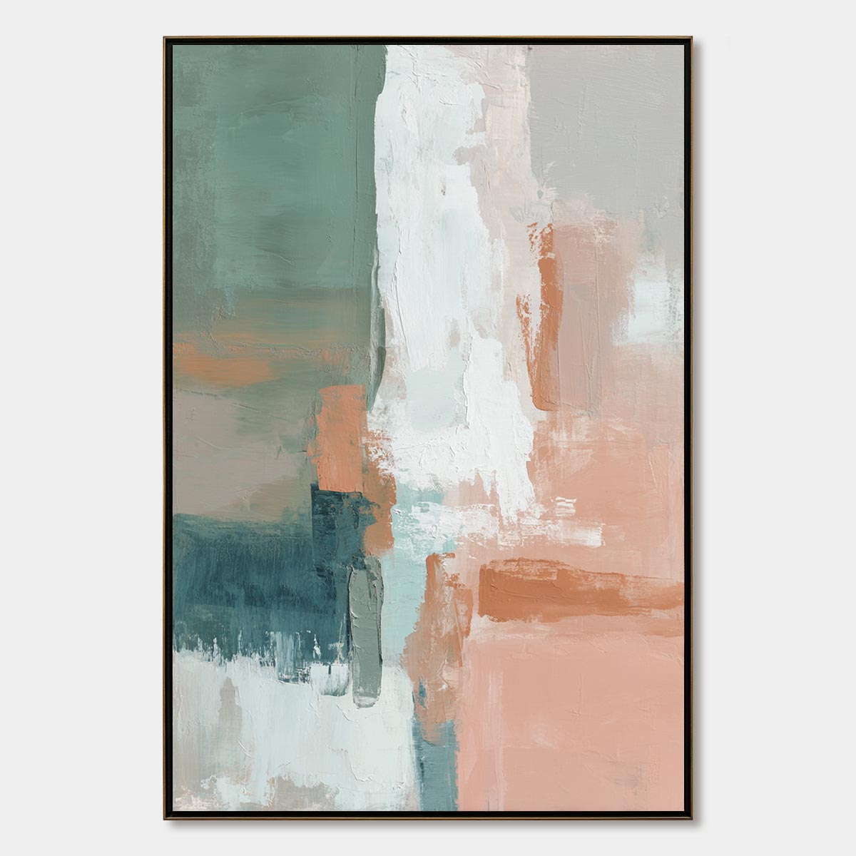 COASTAL ECHOES: Muted Tones Abstract Landscape Painting