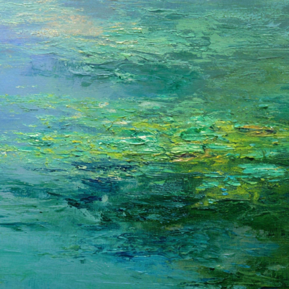 COASTAL MIST: Textured Abstract Wabi Sabi Seascape Painting