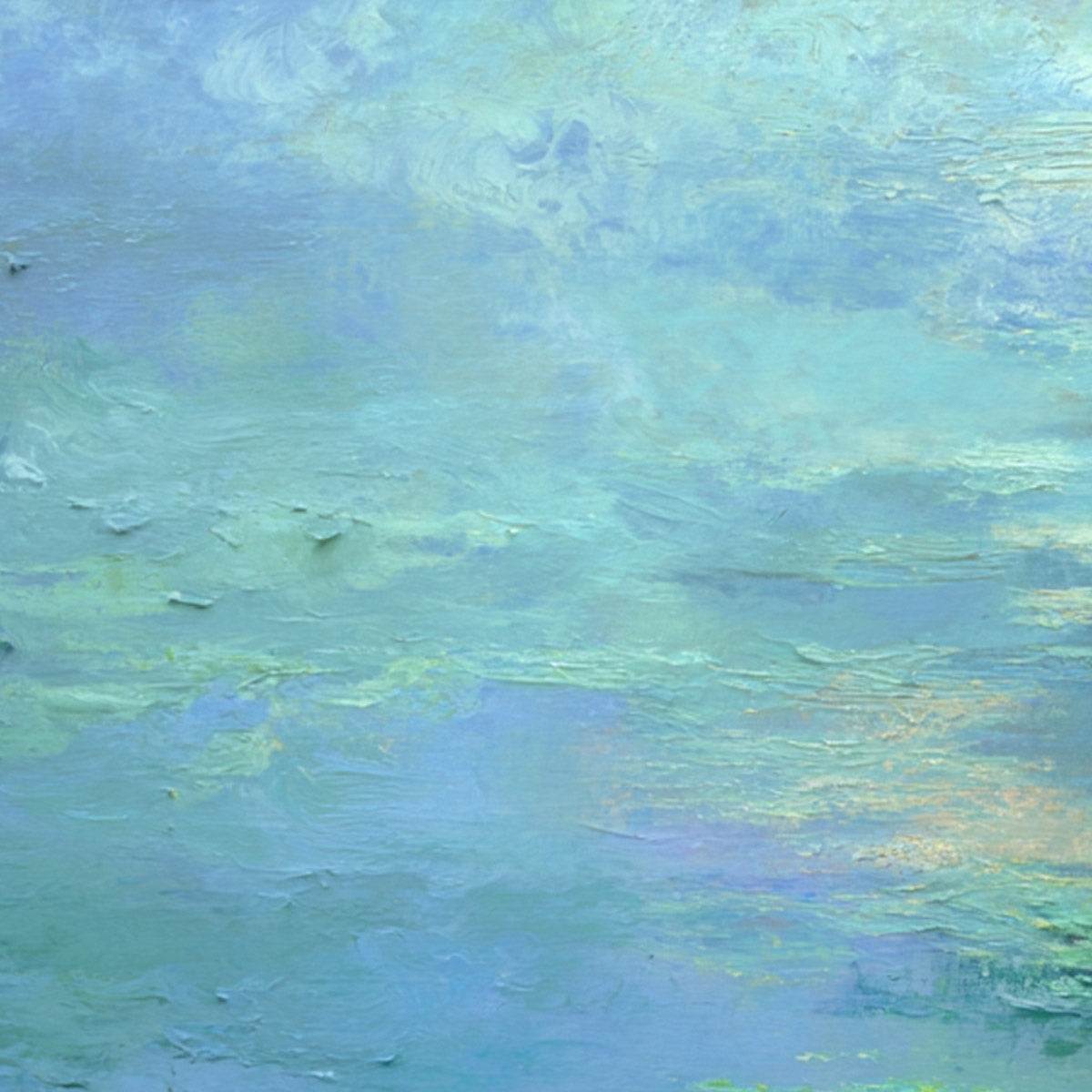 COASTAL MIST: Textured Abstract Wabi Sabi Seascape Painting