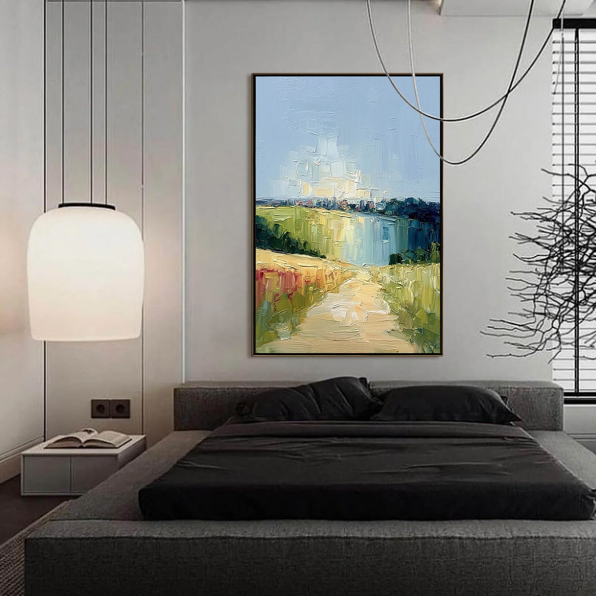 COASTAL PROMENADE: Textured Palette Knife Impasto Landscape Painting