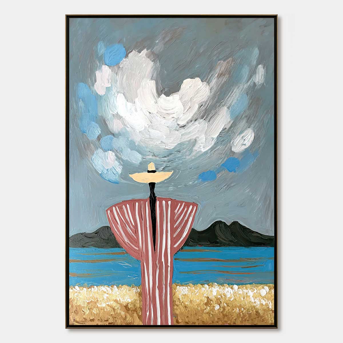 COASTAL REVERIE: Expressive Figurative Beach Landscape Painting