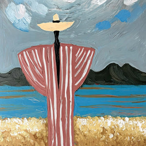 COASTAL REVERIE: Expressive Figurative Beach Landscape Painting