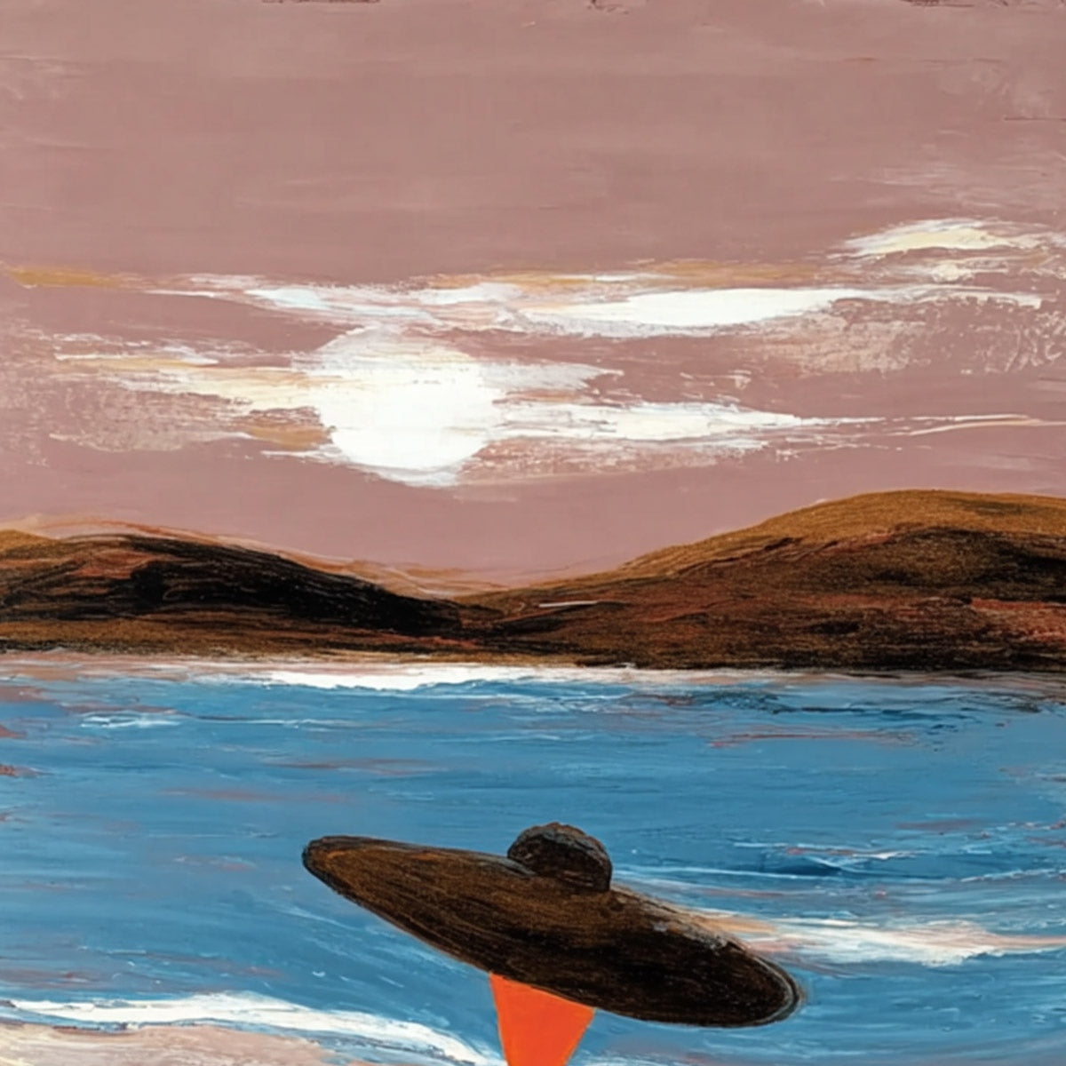 COASTAL REVERIE: Modern Wabi Sabi Style Figurative Beach Painting