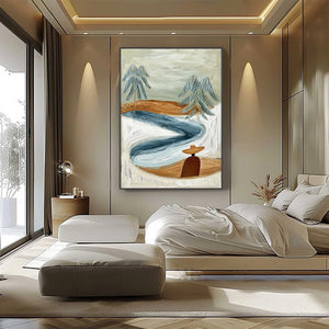 COASTAL REVERIE: Textured Wabi Sabi Coastal Landscape Painting