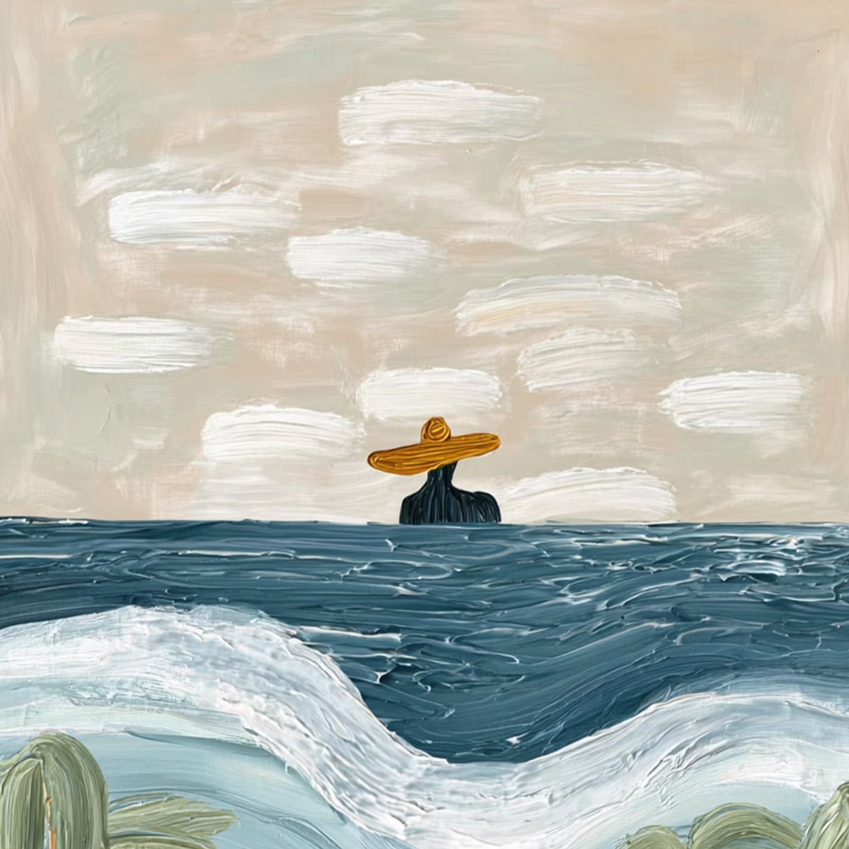 COASTAL REVERIE: Textured Wabi Sabi Style Beach & Sea Painting