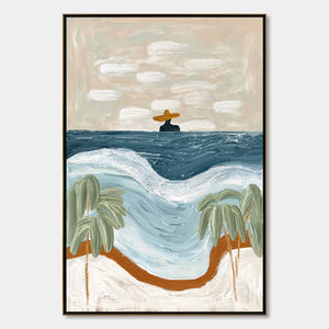 COASTAL REVERIE: Textured Wabi Sabi Style Beach & Sea Painting