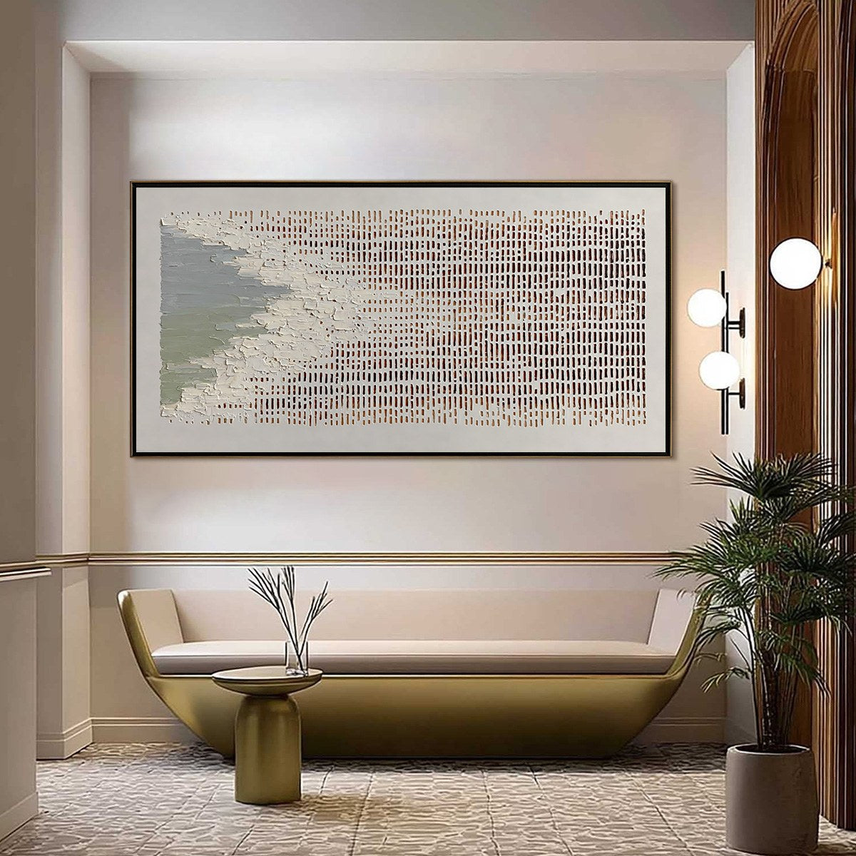 COASTAL RHYTHM: Textured Wabi Sabi Abstract Horizontal Wall Art