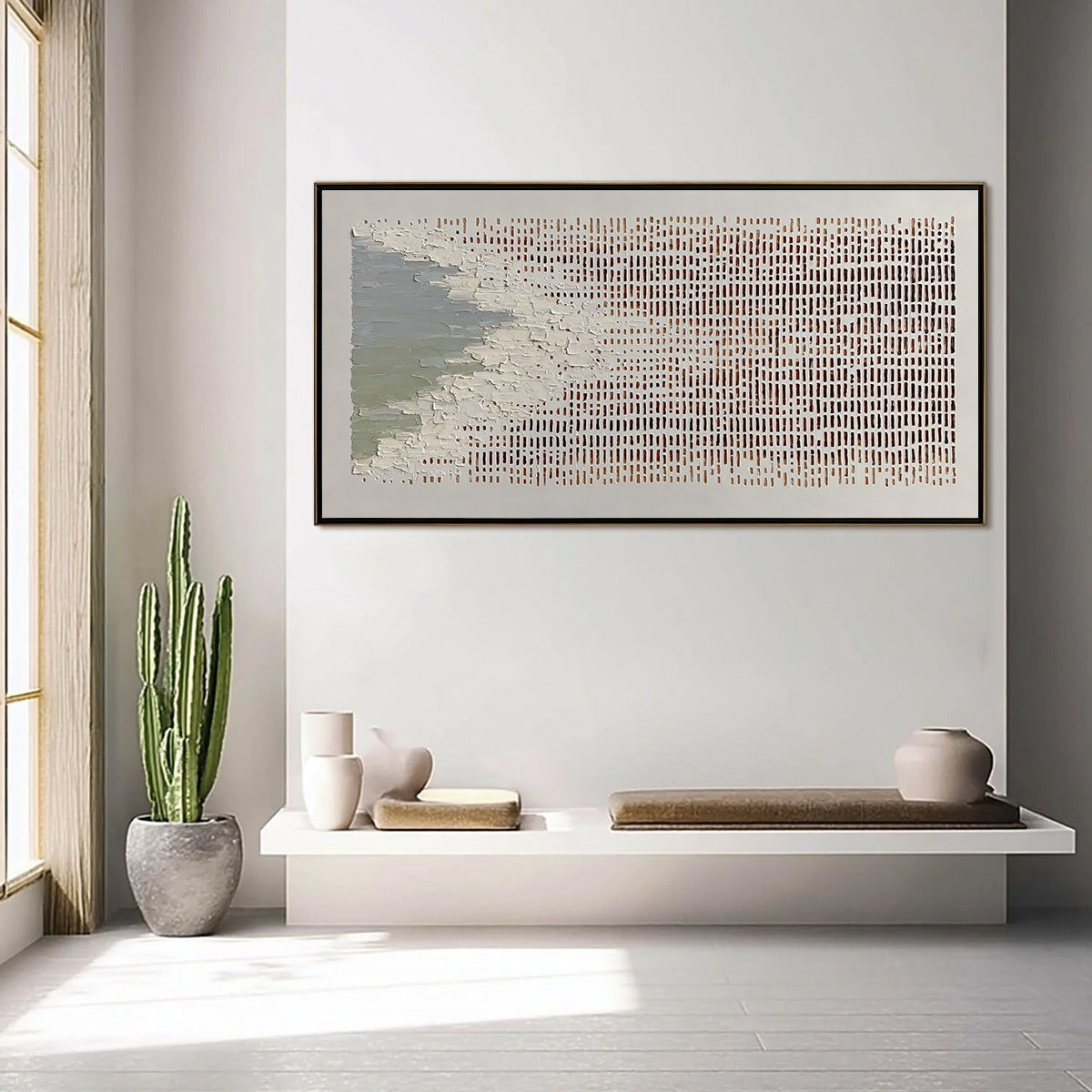 COASTAL RHYTHM: Textured Wabi Sabi Abstract Horizontal Wall Art