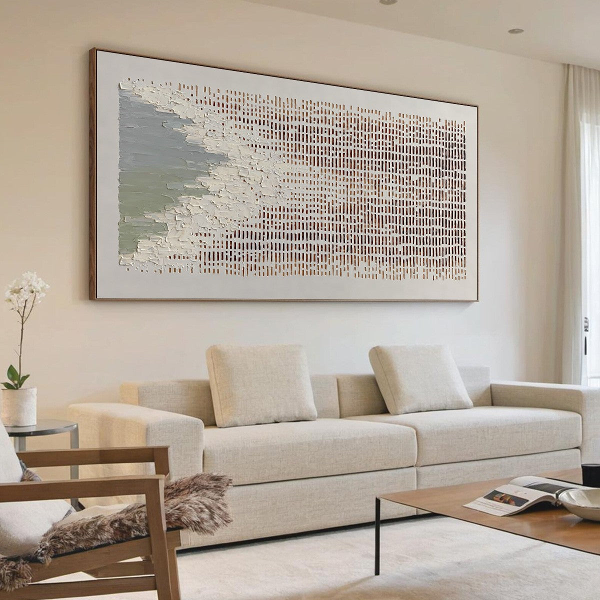 COASTAL RHYTHM: Textured Wabi Sabi Abstract Horizontal Wall Art
