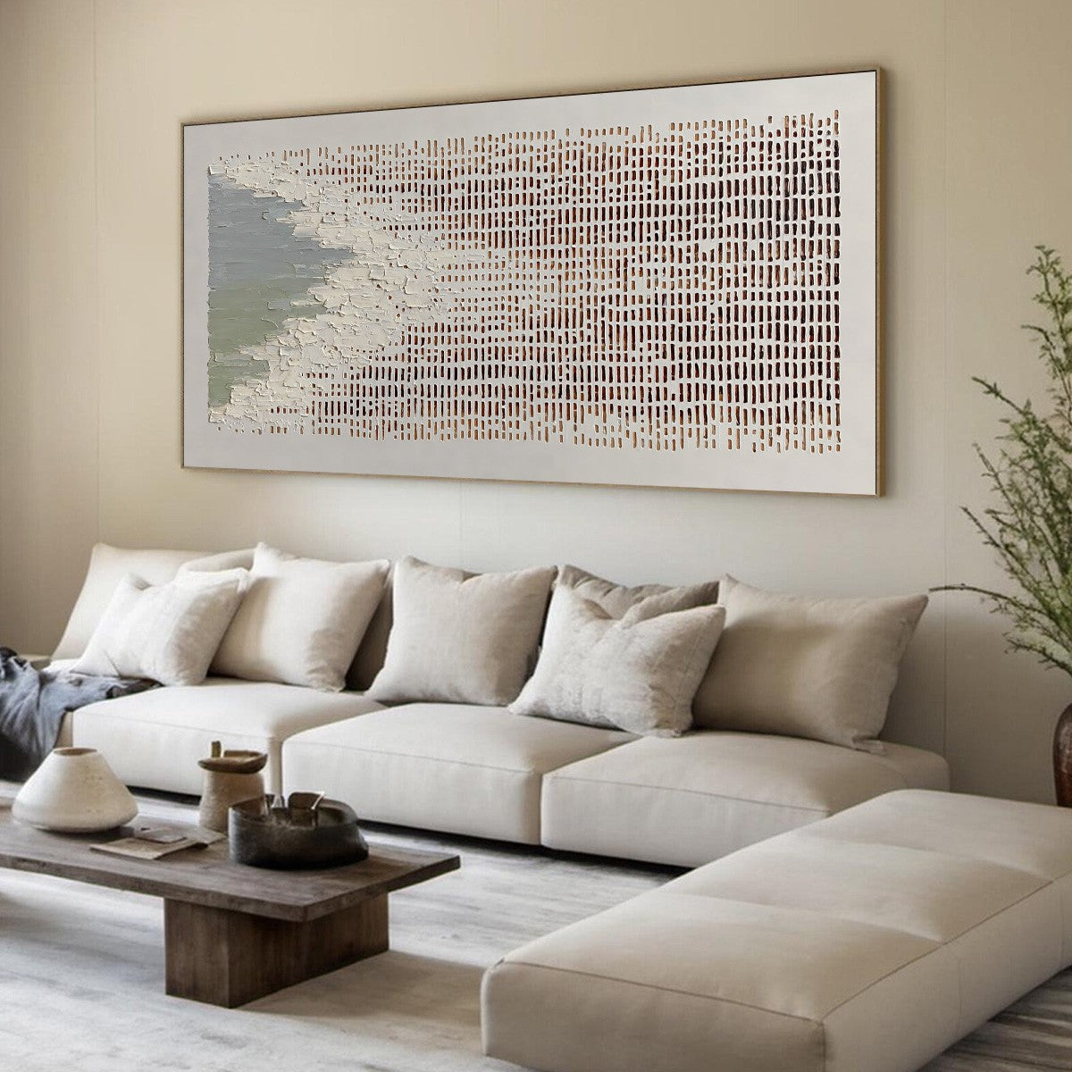COASTAL RHYTHM: Textured Wabi Sabi Abstract Horizontal Wall Art