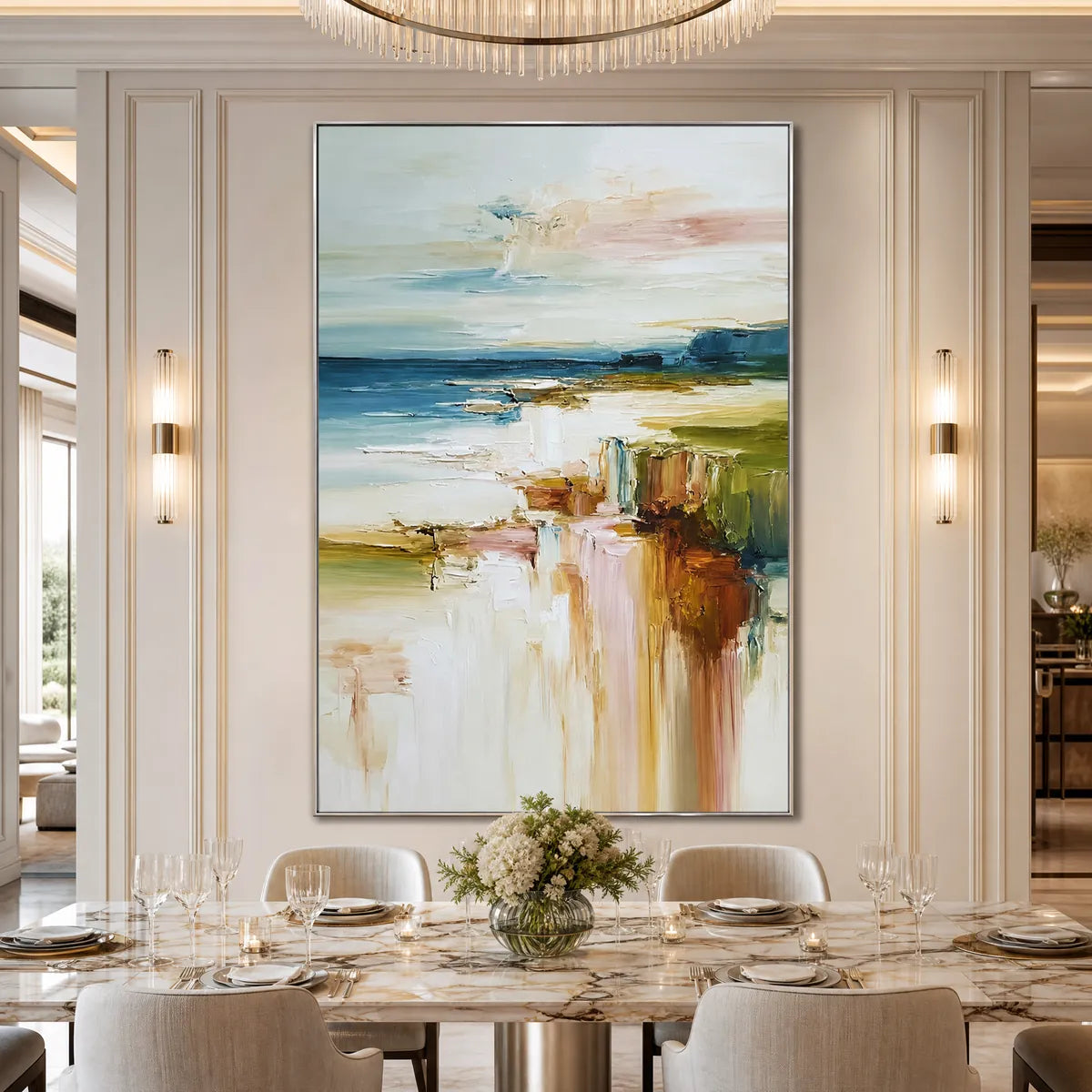 COASTAL SERENITY: Textured Abstract Coastal Landscape Painting