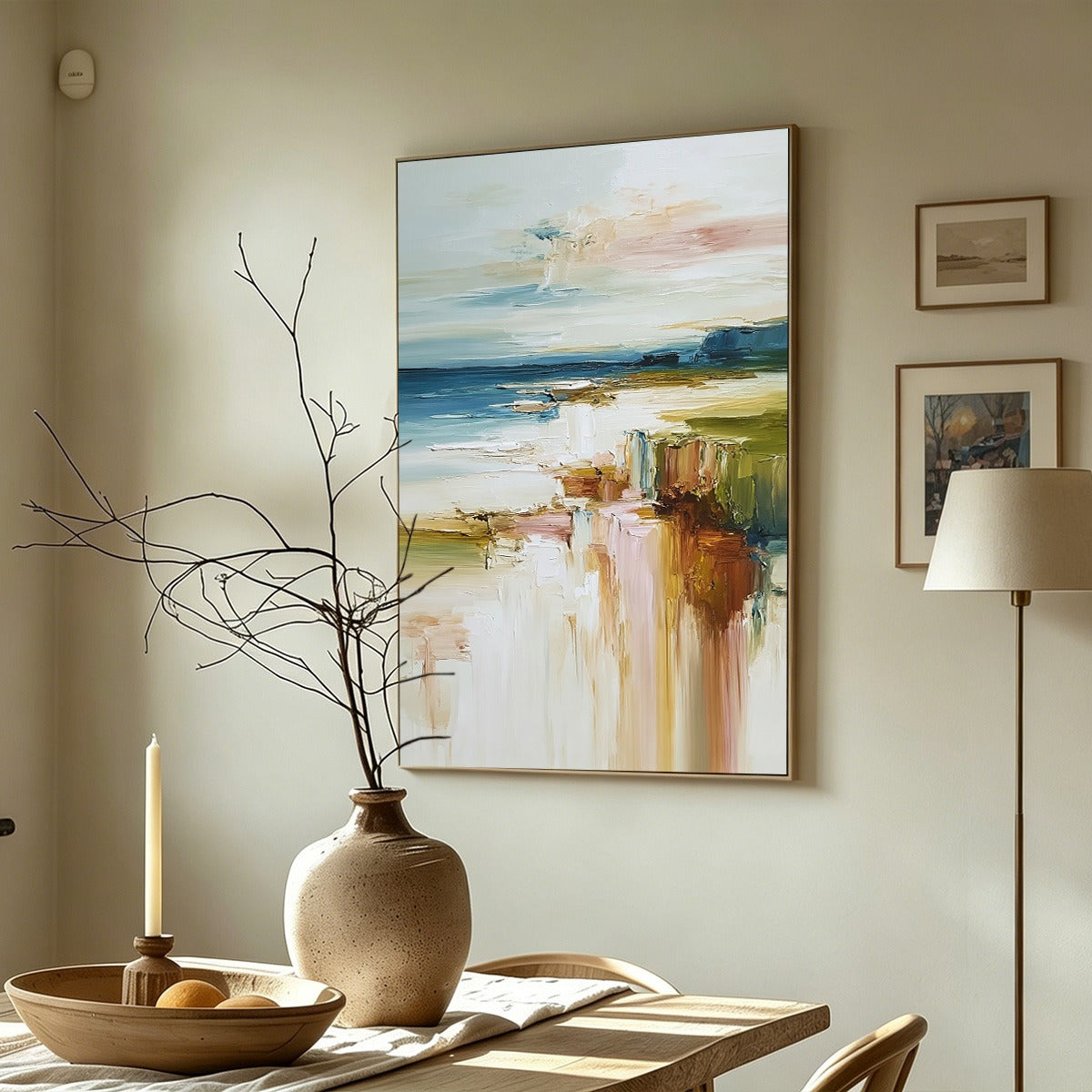 COASTAL SERENITY: Textured Abstract Coastal Landscape Painting