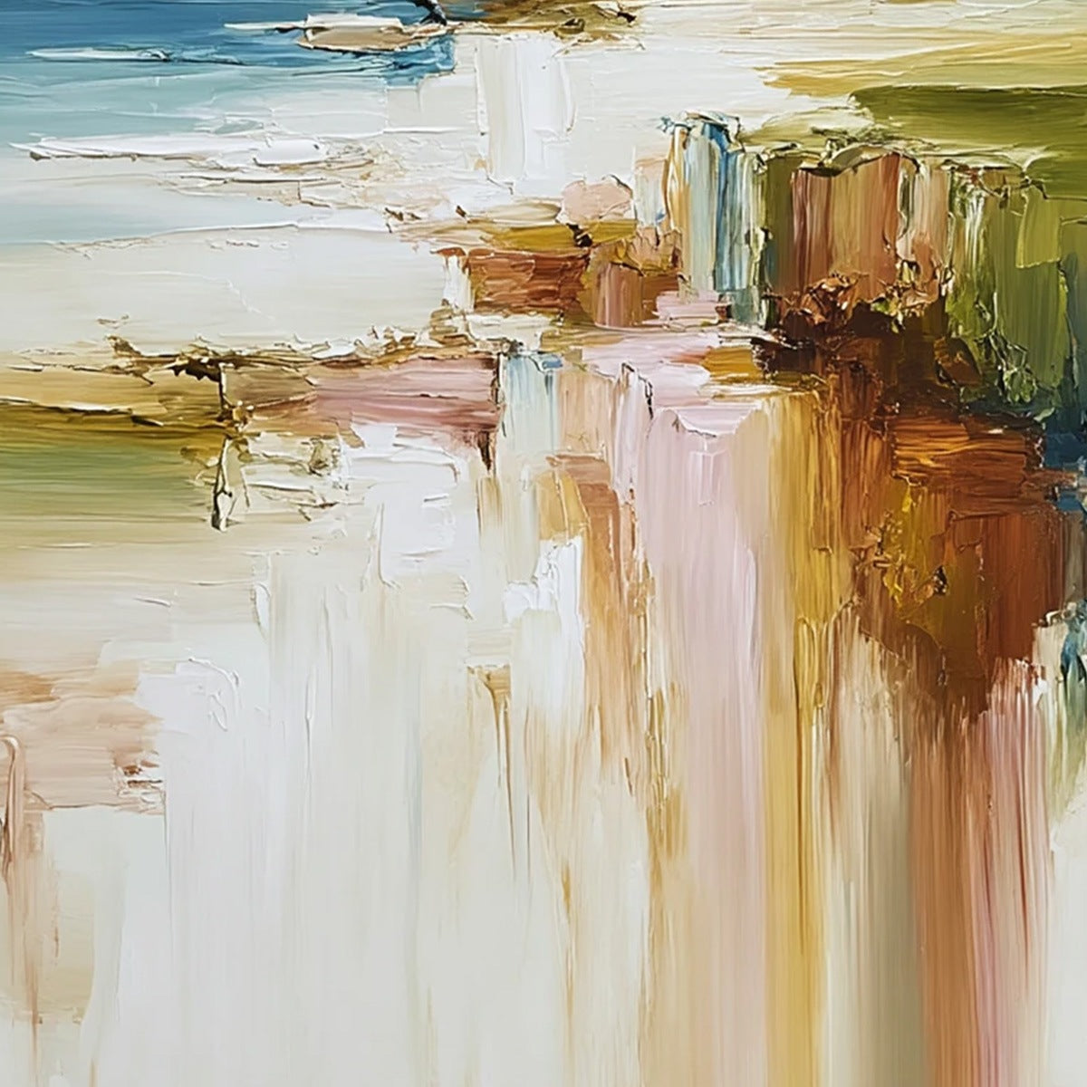 COASTAL SERENITY: Textured Abstract Coastal Landscape Painting