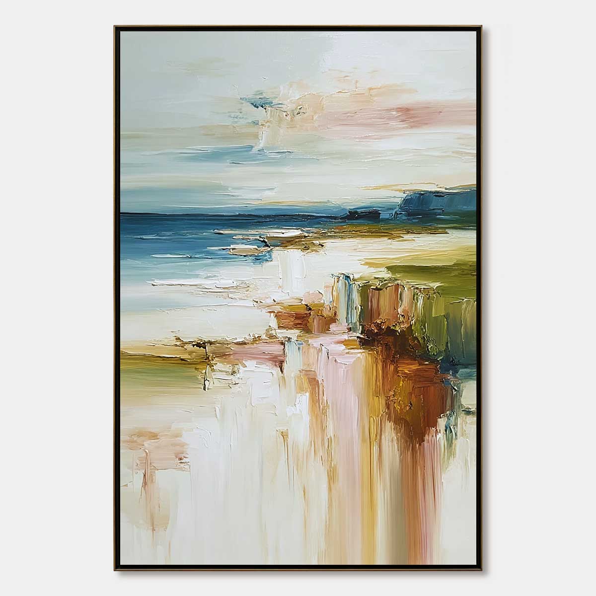 COASTAL SERENITY: Textured Abstract Coastal Landscape Painting