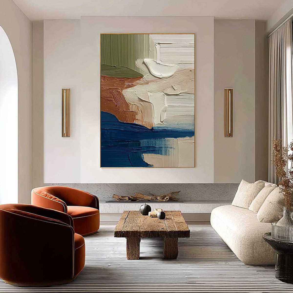 COASTAL STRATA: Textured Wabi Sabi Abstract Seascape Painting