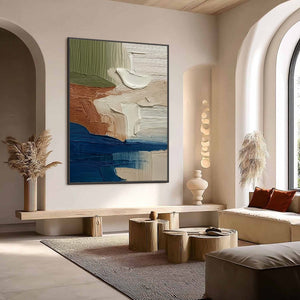 COASTAL STRATA: Textured Wabi Sabi Abstract Seascape Painting