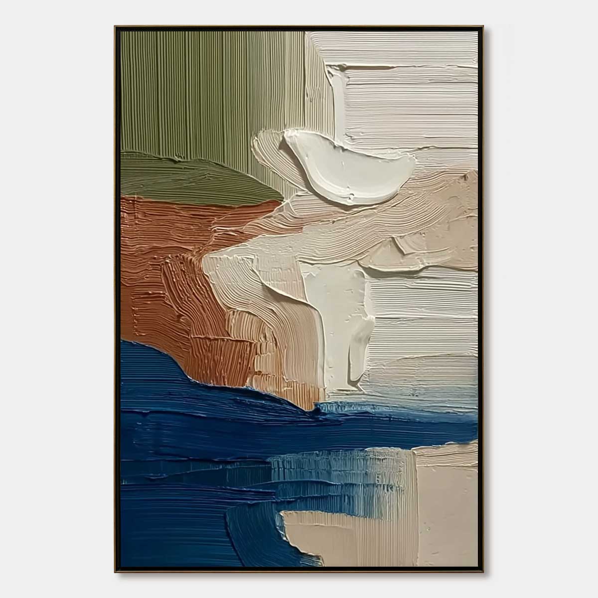 COASTAL STRATA: Textured Wabi Sabi Abstract Seascape Painting