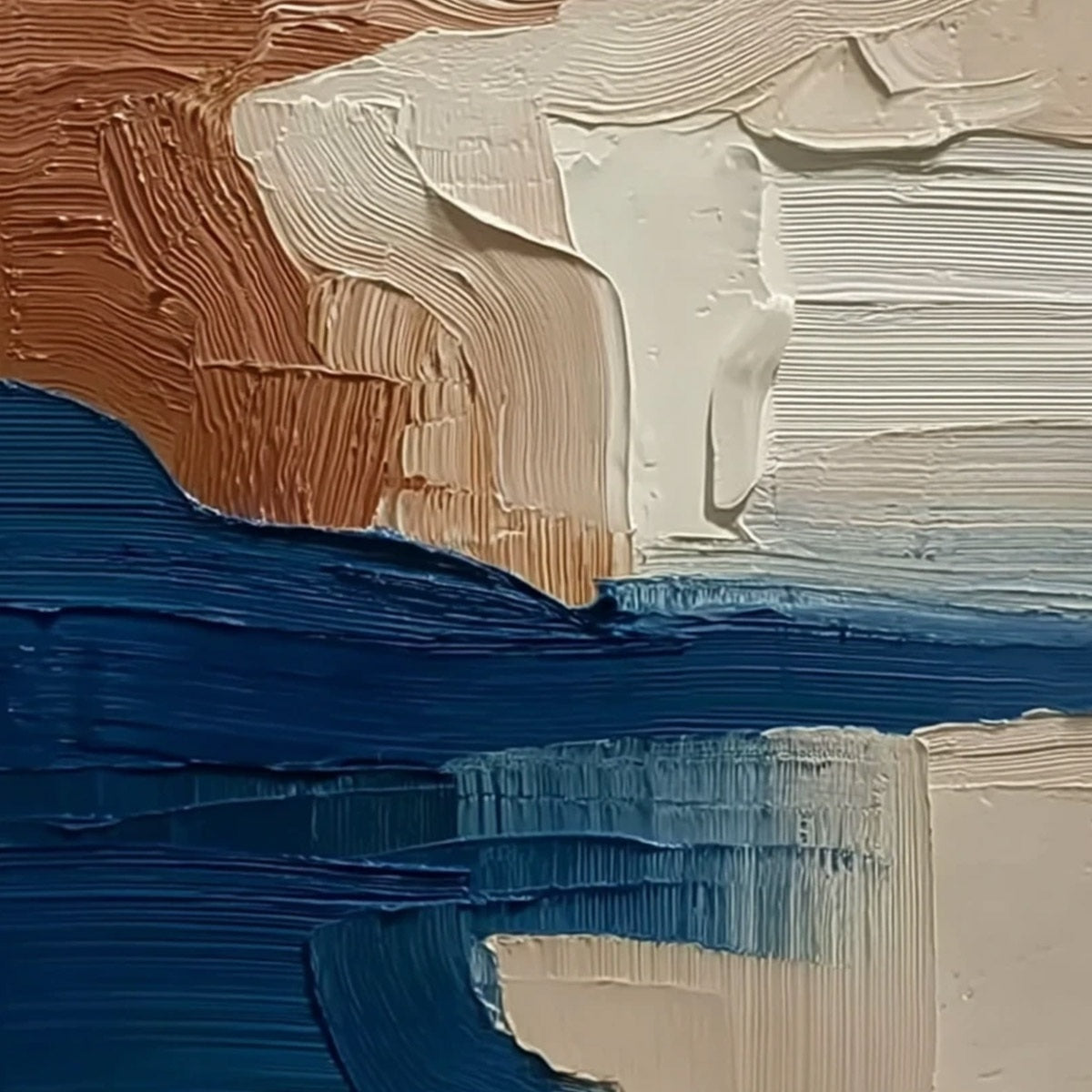 COASTAL STRATA: Textured Wabi Sabi Abstract Seascape Painting