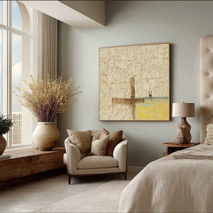 Original handmade textured abstract painting, 'Coastal Vespers', Wabi Sabi wall art