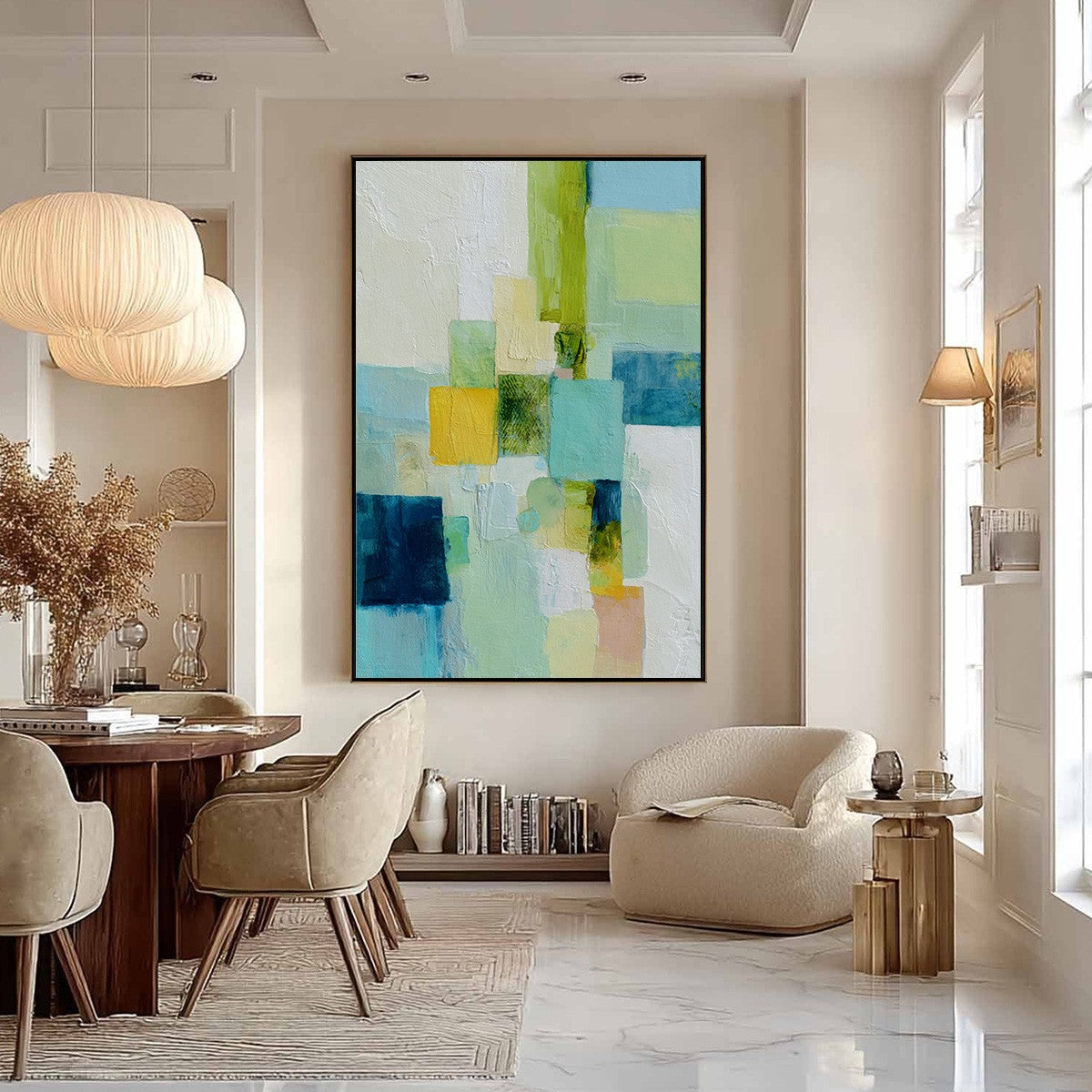 COASTAL MOSAIC: Textured Abstract Color Block Painting