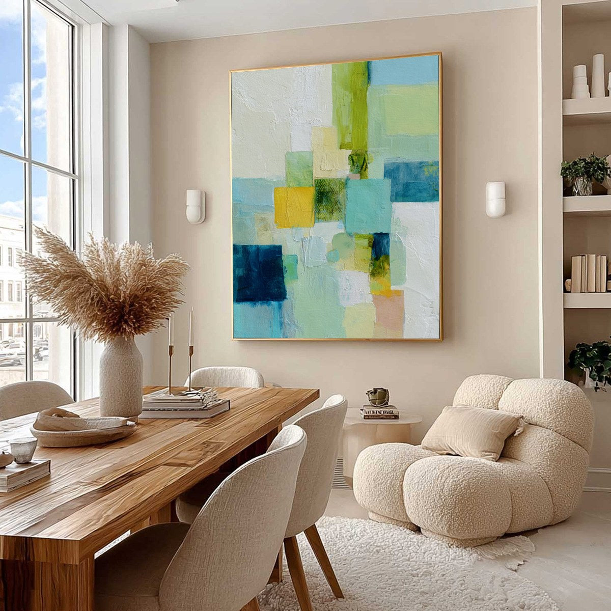 COASTAL MOSAIC: Textured Abstract Color Block Painting