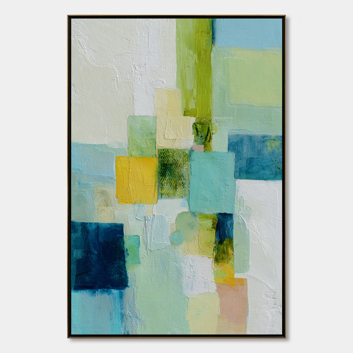 COASTAL MOSAIC: Textured Abstract Color Block Painting