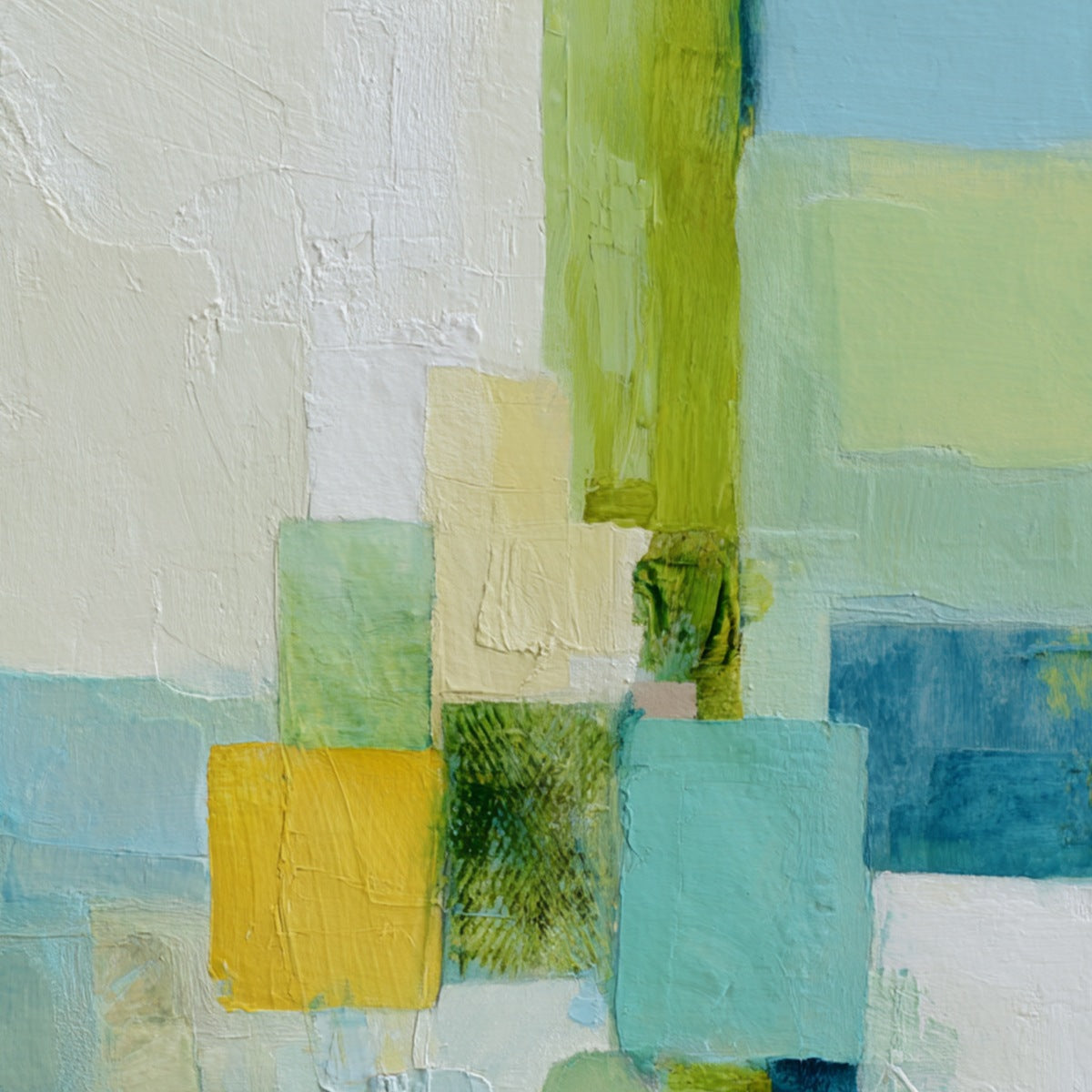 COASTAL MOSAIC: Textured Abstract Color Block Painting