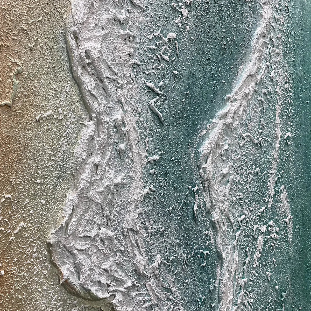 Textured Beach Painting, Ocean View, Beige, Blue, Living Room, Bedroom