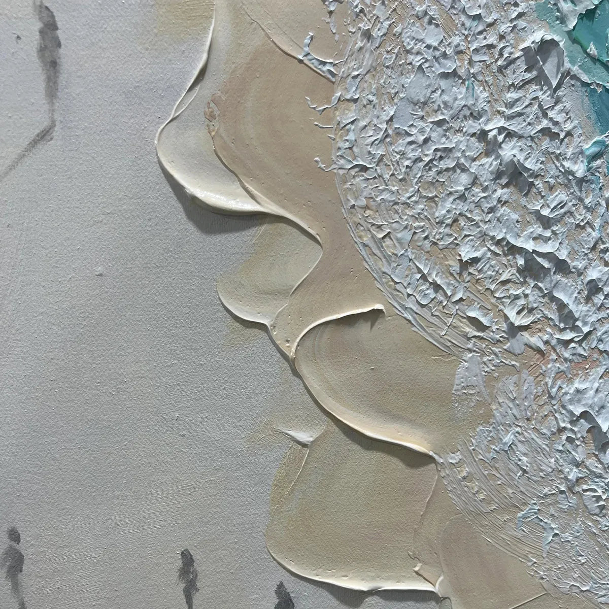 Vertical Impasto Beach Scene Oil Painting